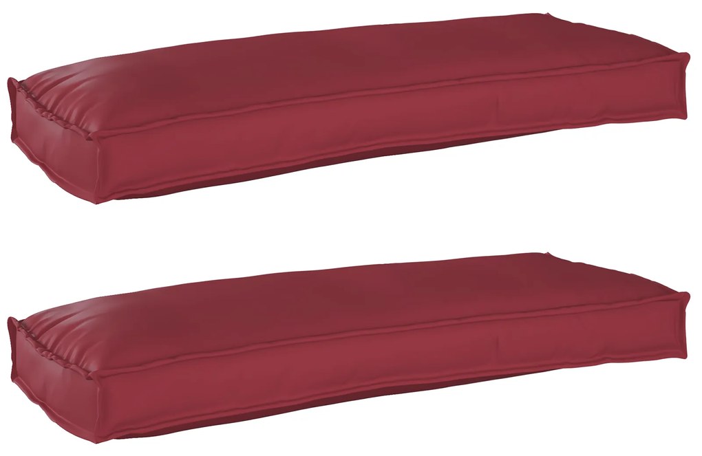 vidaXL Conjunto de Almofadas para Palete 2 pcs vermelho tinto