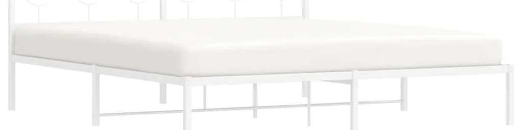 Estrutura de cama com cabeceira 183x213 cm metal branco