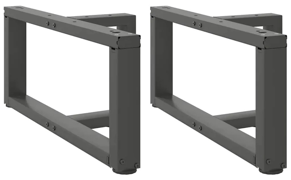 Pés para mesa de centro em forma de T, 2 peças, antracite, 70x25x(30-3