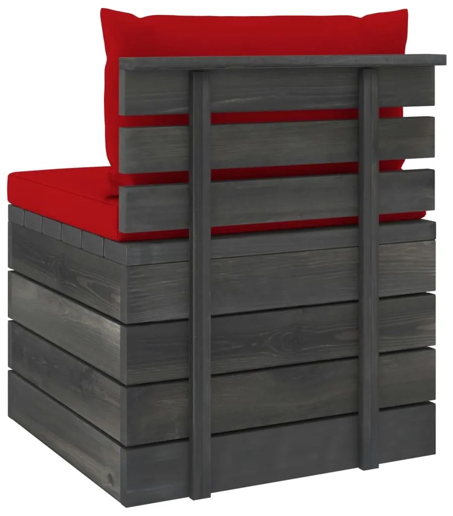 2 pcs conjunto lounge de paletes com almofadões pinho maciço