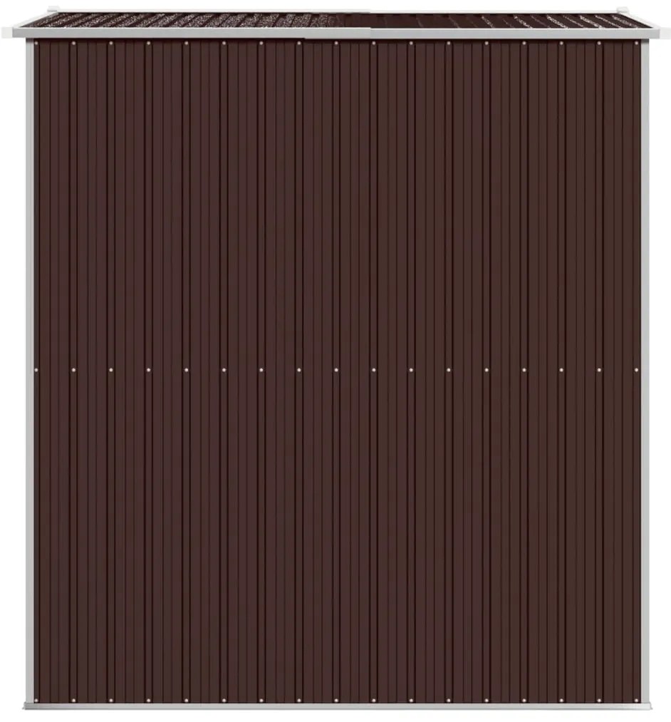 Abrigo de jardim 192x191x223 cm aço galvanizado castanho-escuro