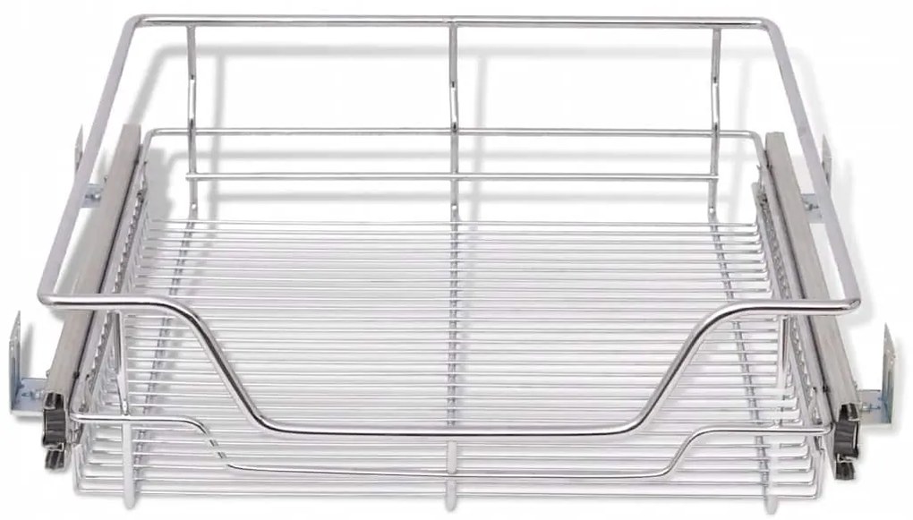 Cestos de arame extraíveis 2 pcs 500 mm prateado