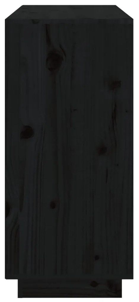 Aparador 111x34x75 cm madeira de pinho maciça preto