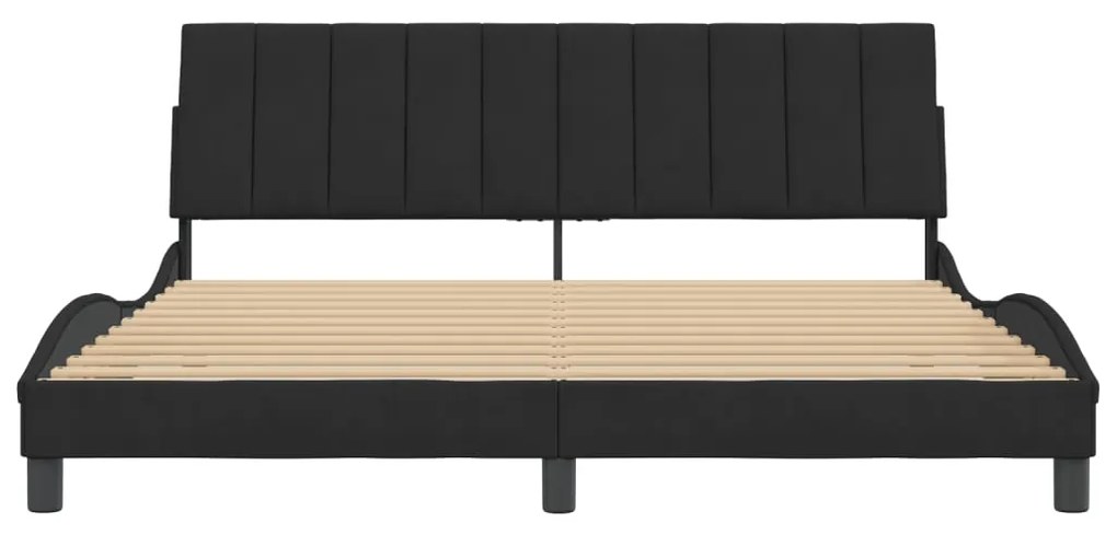 Estrutura de cama sem colchão 180x200 cm veludo preto