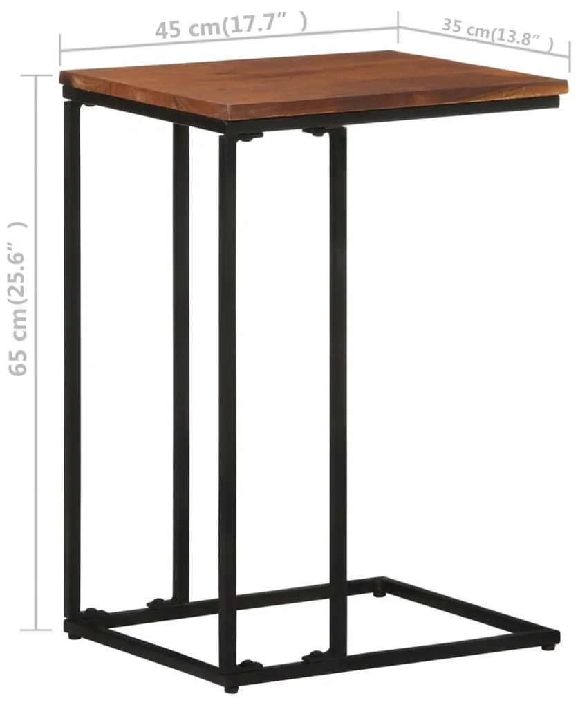Mesa de apoio 35x45x65 cm madeira de acácia maciça