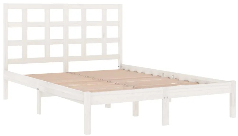 Estrutura de cama 160x200 cm madeira maciça branco