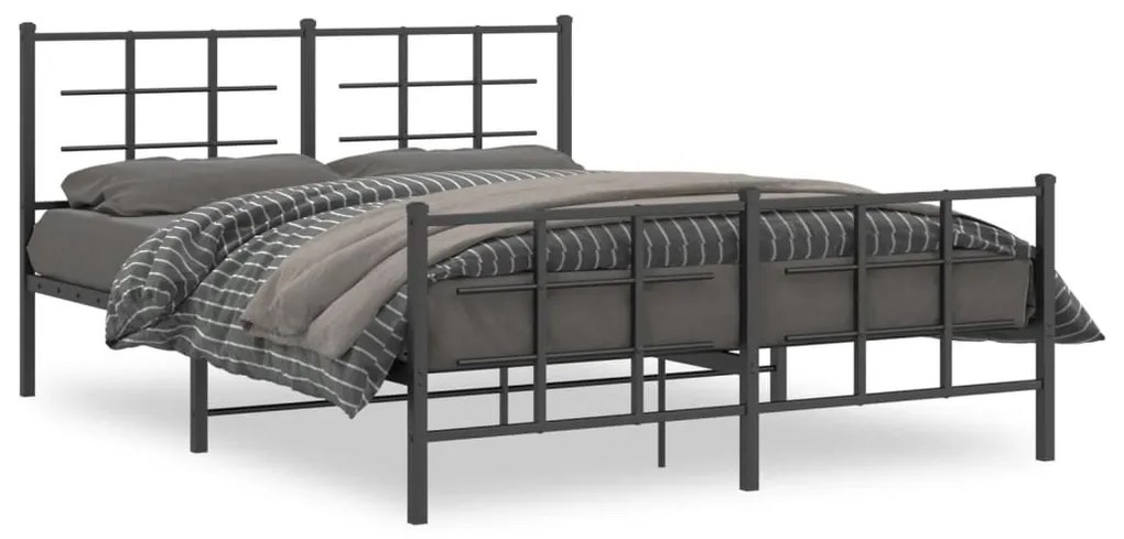vidaXL Estrutura de cama sem colchão com pés 160x200 cm preto