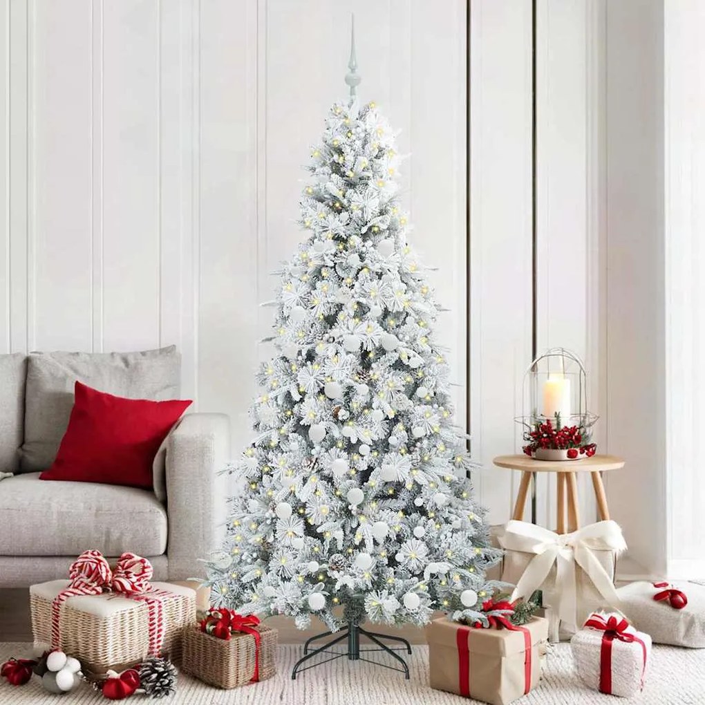 vidaXL Árvore de Natal Articulada Artificial Branco 180 cm PE e PVC