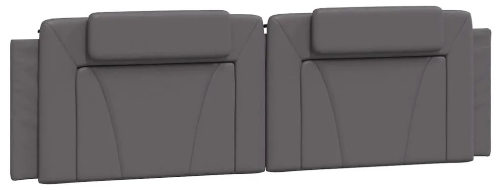Estrutura cama c/ cabeceira 180x200cm couro artificial cinzento