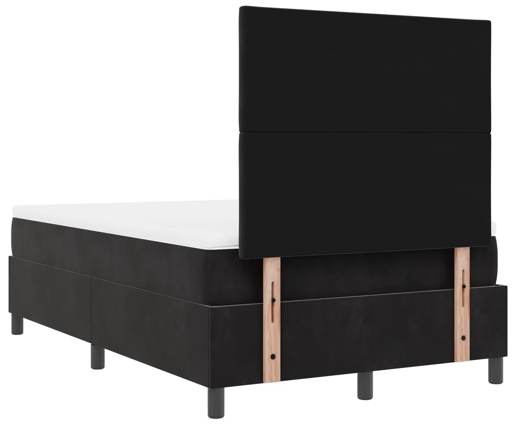 Cama Box Spring vidaXL com Colchão Preto 120x200 cm Veludo