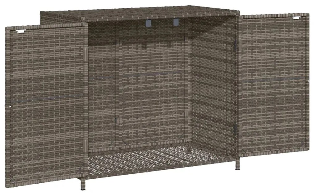 Armário de arrumação p/ jardim 83x45x76 cm vime PE cinzento