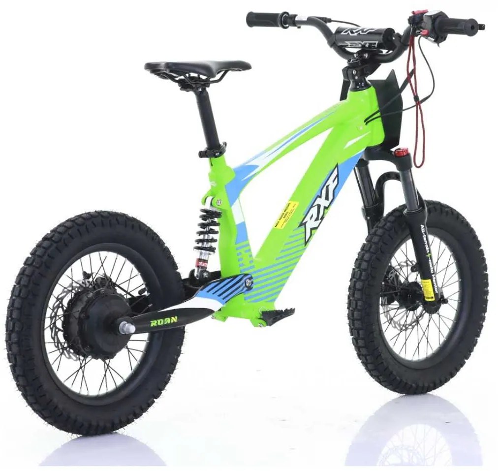 Bicicleta elétrica infantil sem pedais 500W 36V 5Ah 16” RXF Evo Verde