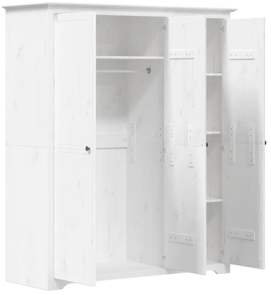 Roupeiro BODO 146x53,5x173 cm madeira de pinho maciça branco