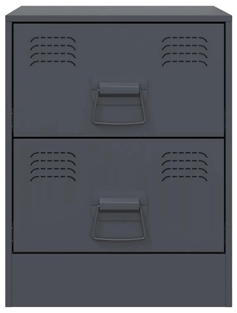 Mesa de cabeceira 34,5x39x44 cm aço antracite