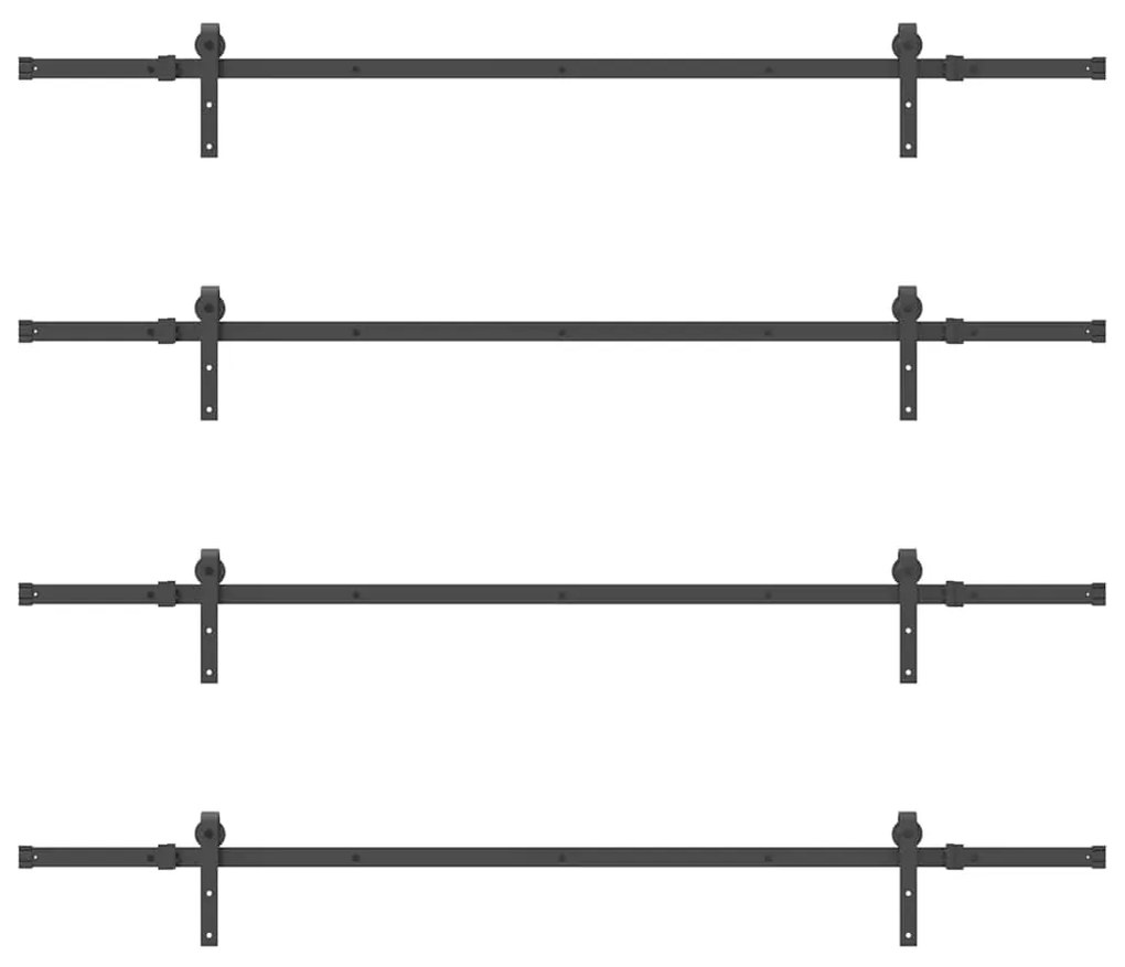 Kit de ferragens para porta deslizante 427 cm aço preto