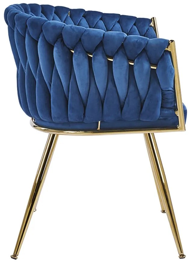 Cadeira Widny Golden Veludo - Azul