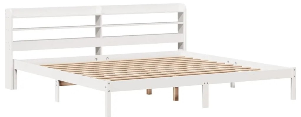 Cama sem colchão 180x200 cm madeira de pinho maciça branco