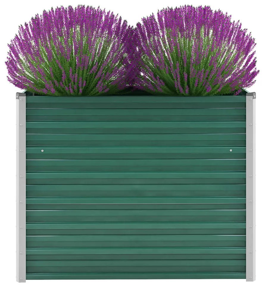 vidaXL Canteiro elevado de jardim aço galvanizado 100x40x77 cm verde