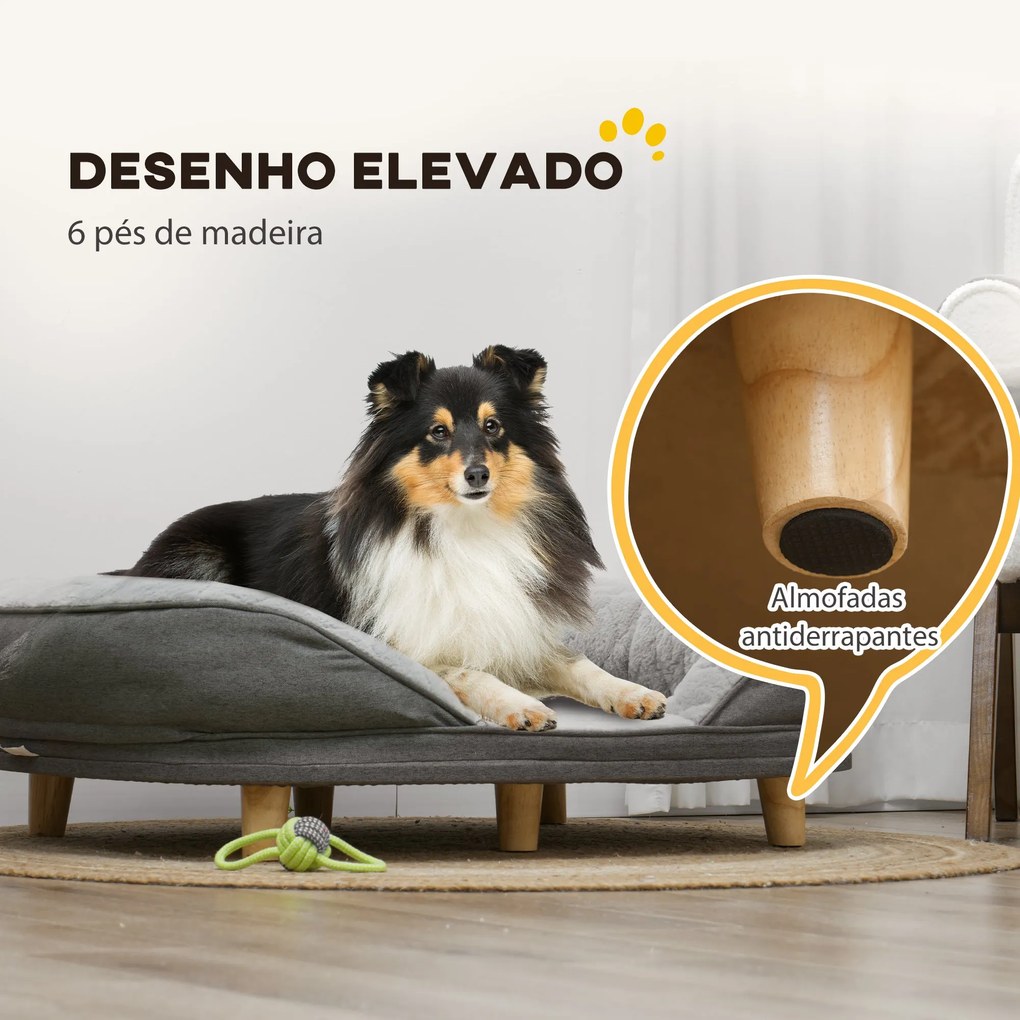 PawHut Sofá para Cães Médios e Grandes Sofá para Animais de Estimação