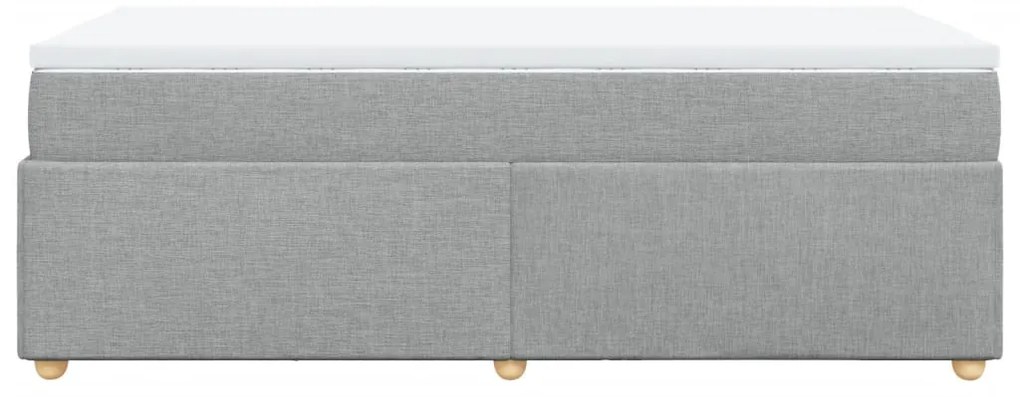 Cama com molas/colchão 100x200 cm tecido cinzento-claro