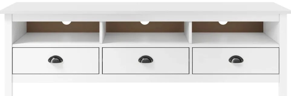 Móvel de TV Hill 158x40x47 cm pinho maciço branco