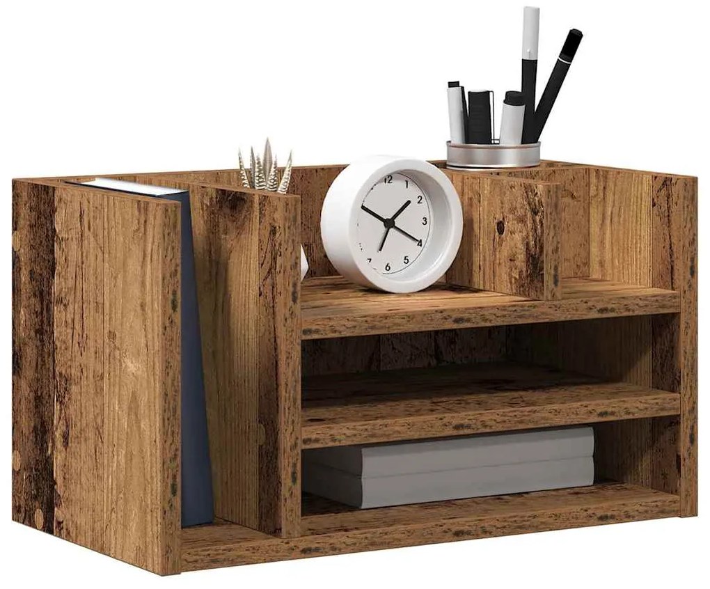 Organizador de Mesa Carvalho Antigo 44.5x24x25 cm Madeira Engenharia
