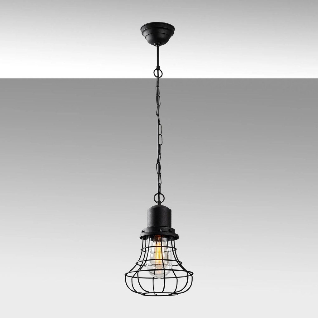 Candeeiro Suspenso GMN-00002 – Preto – 22 cm x 110 cm x 22 cm
