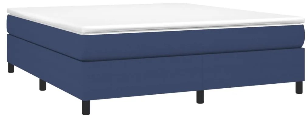 Estrutura de cama sem colchão 160x200 cm tecido azul