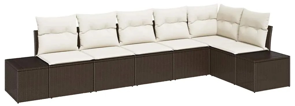Conjunto de Sofás de Jardim com 6 Peças e Almofadas em Rattan Sintétic