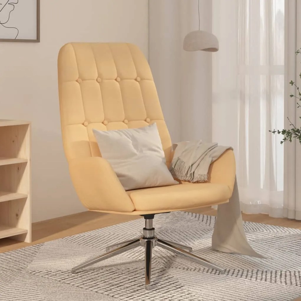 vidaXL Cadeira de descanso camurça artificial cor creme