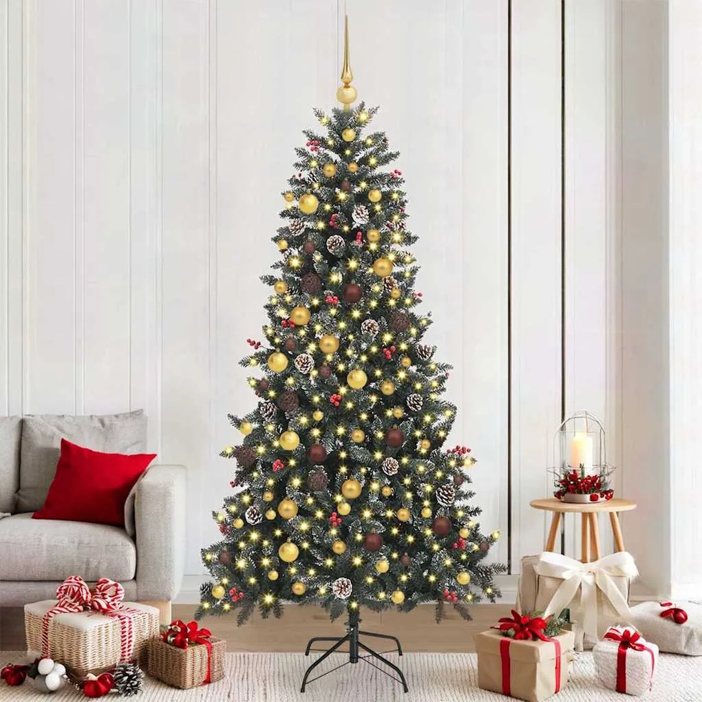 vidaXL Árvore de Natal Artificial Verde 210 cm PVC, Plástico e Aço