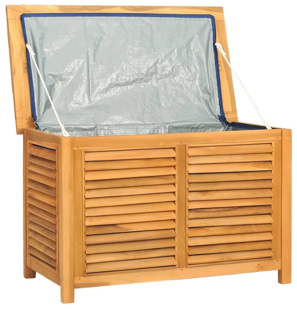 Caixa de arrumação para jardim com saco 90x50x58 cm teca maciça