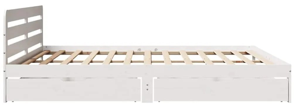 Cama sem colchão 180x200 cm madeira de pinho maciça branco