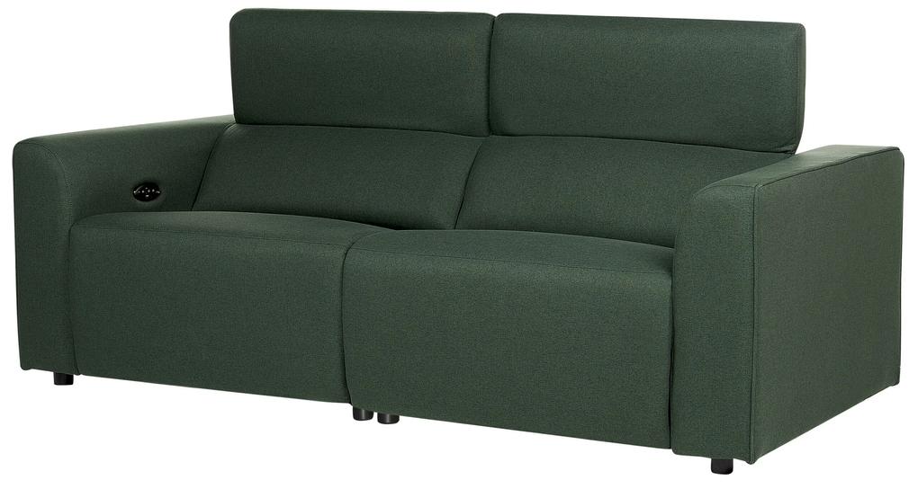Sofá de 2 lugares elétricamente reclinável com entrada USB tecido verde ULVEN Beliani