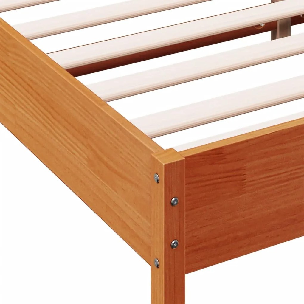 Cama sem colchão 180x200 cm pinho maciço castanho-mel