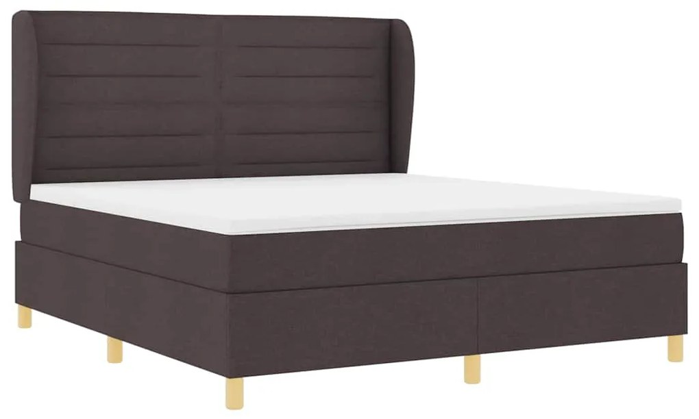 Cama Box Spring com Colchão vidaXL Marrom Escuro 180x200 cm Tecido
