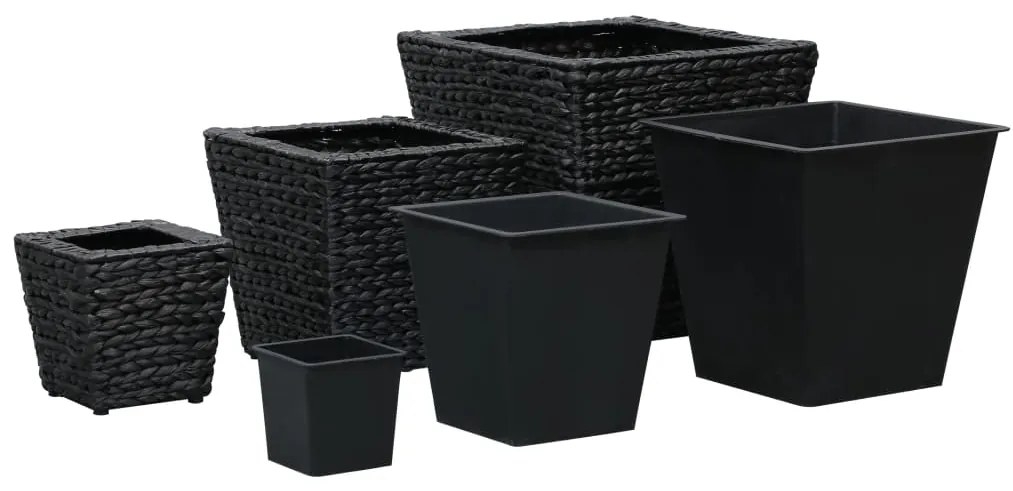 Vasos/floreiras 3 pcs jacinto de água preto