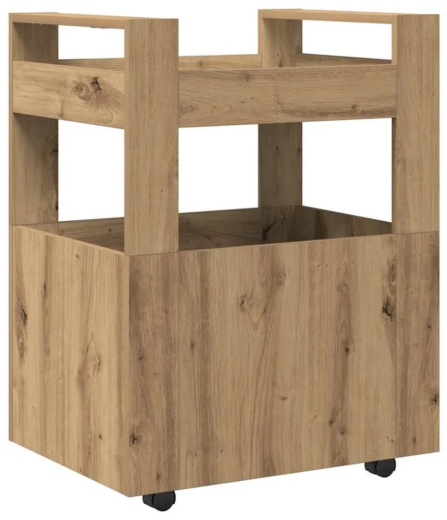 Carrinho de Cozinha vidaXL Carvalho Artisan 60x45x80 cm Madeira Compos