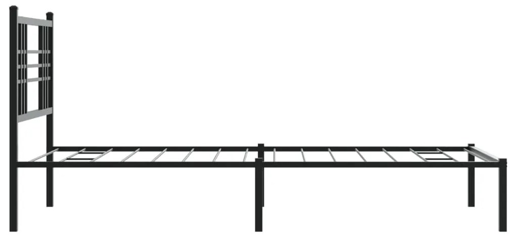 Estrutura de cama com cabeceira 90x190 cm metal preto