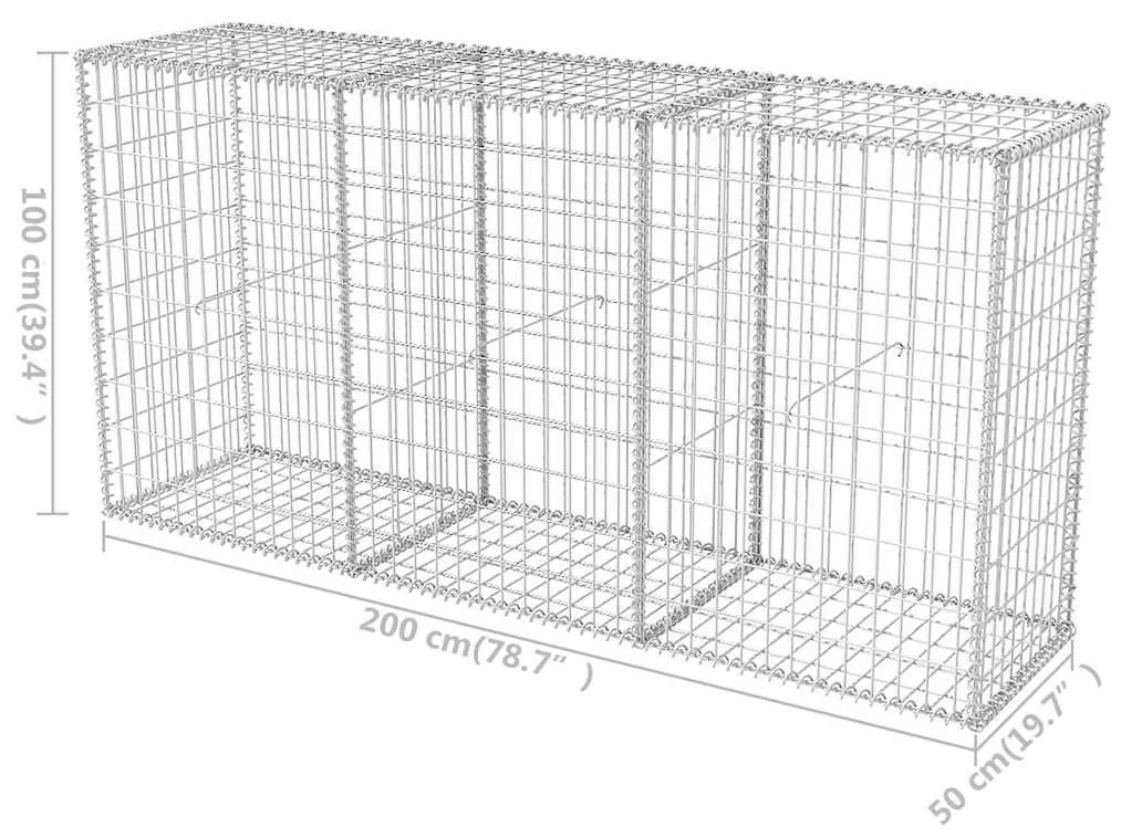 Cesto gabião aço galvanizado 200x50x100 cm