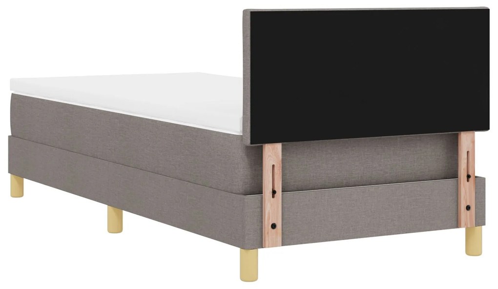 Cama Box com Colchão & LED Taupe 90x190 cm em Tecido