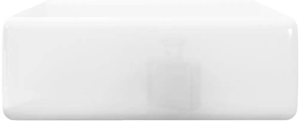 Lavatório cerâmica redondo com furo para torneira, quadrado,branco