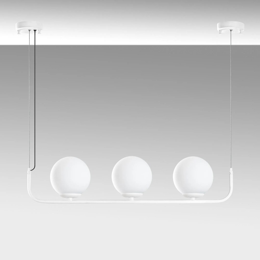 Chandelier Faruk – Branco – Diâmetro Cap: 15 cm (3 Peças), Comprimento