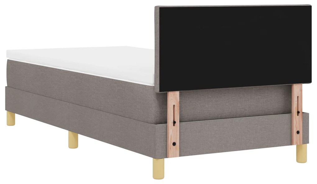 Cama Box Spring com Colchão Taupe 100x200 cm Tecido