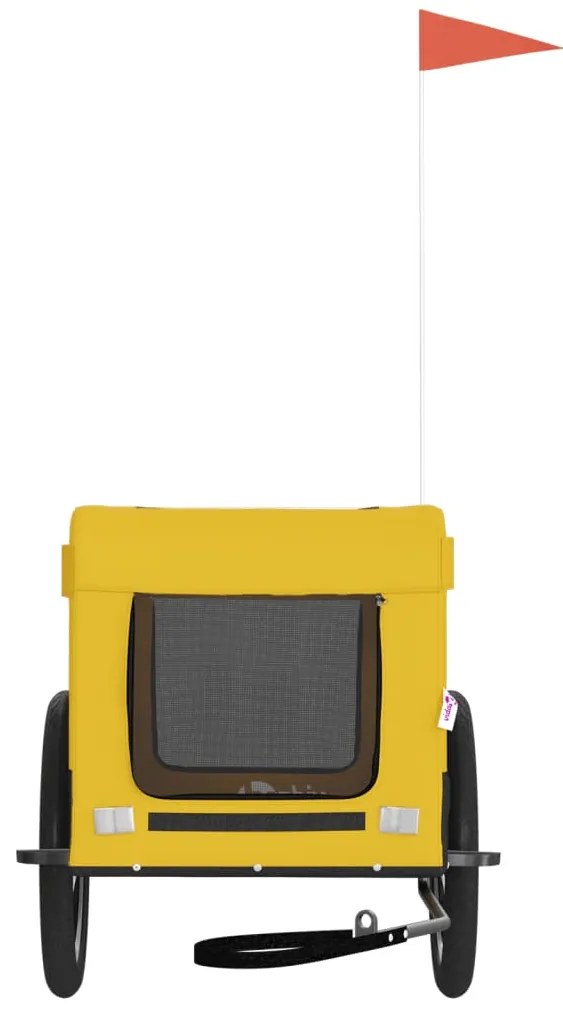 Reboque bicicleta p/ animais tecido oxford/ferro amarelo/preto