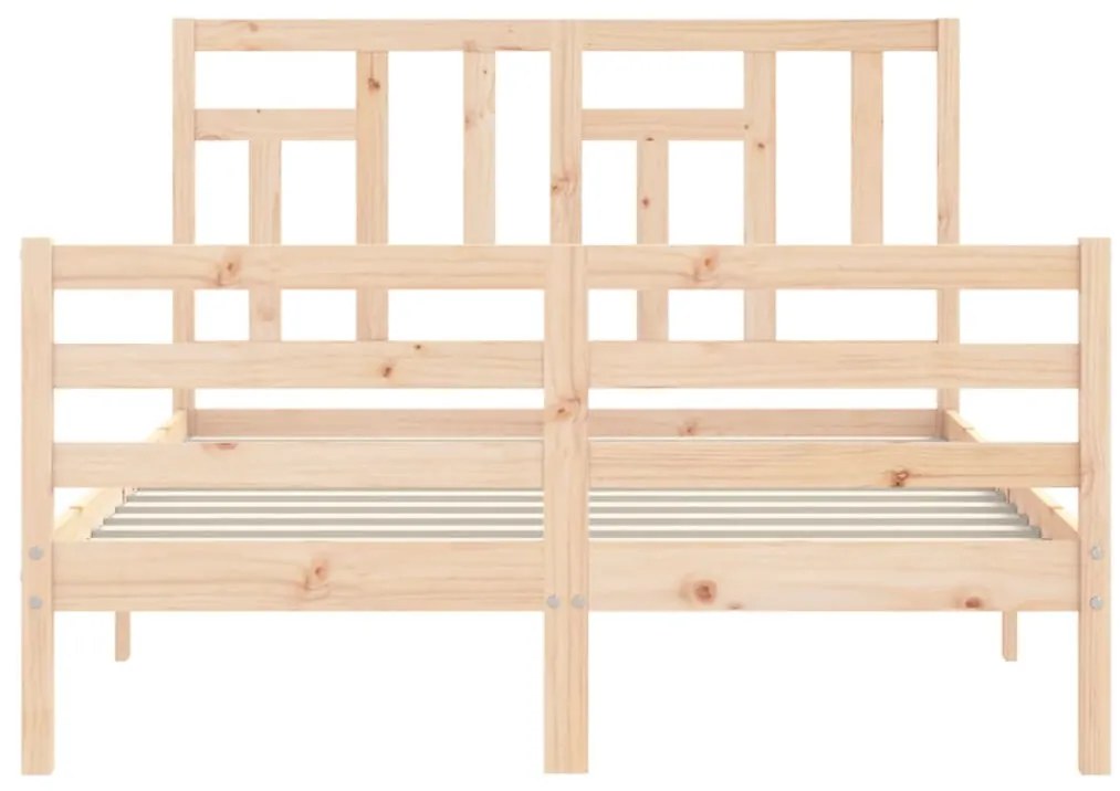 Estrutura de cama com cabeceira 120x200 cmmadeira maciça