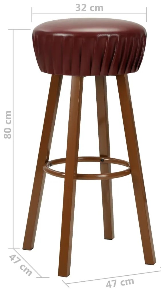 Bancos de bar 2 pcs couro artificial castanho