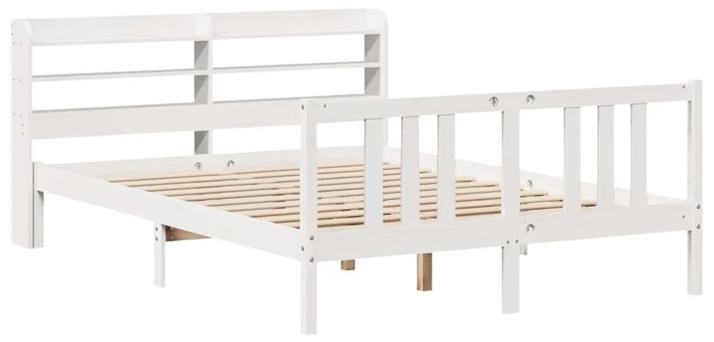 Estrutura de cama c/ cabeceira sem colchão 140x200 cm branco