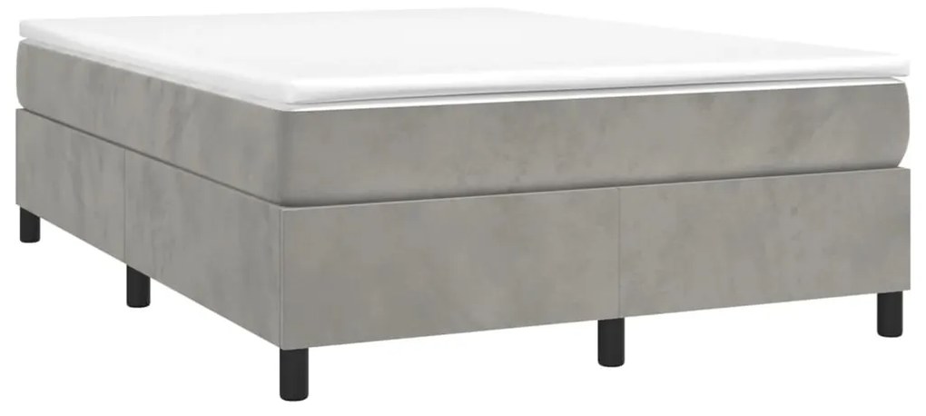 Estrutura de cama sem colchão 140x200 cm veludo cinzento-claro