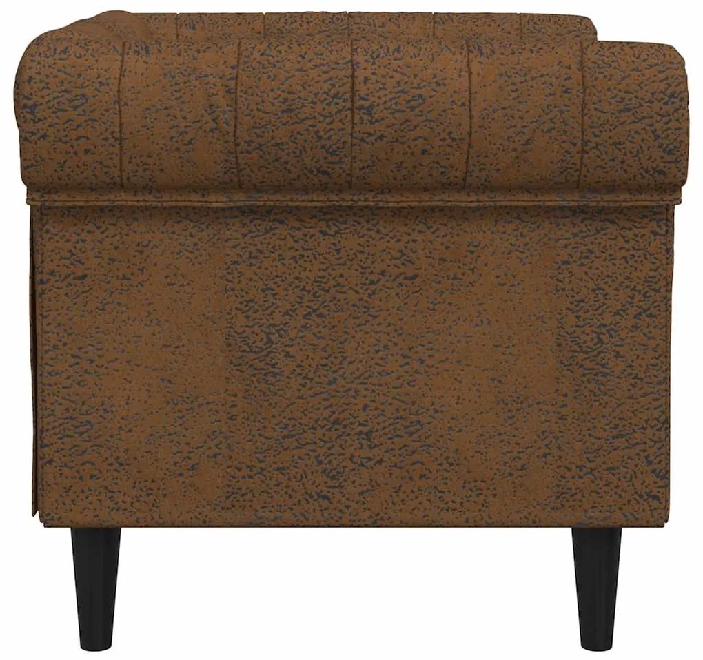 Sofá chesterfield tecido castanho